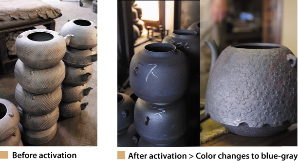 Activation of cast iron kettle