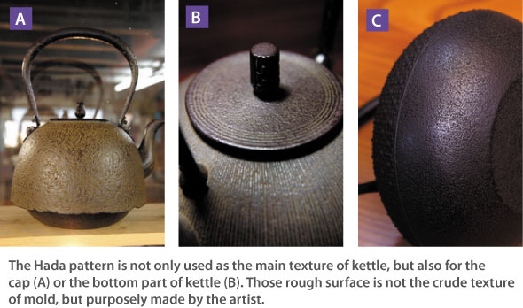 Hada pattern of cast iron kettle